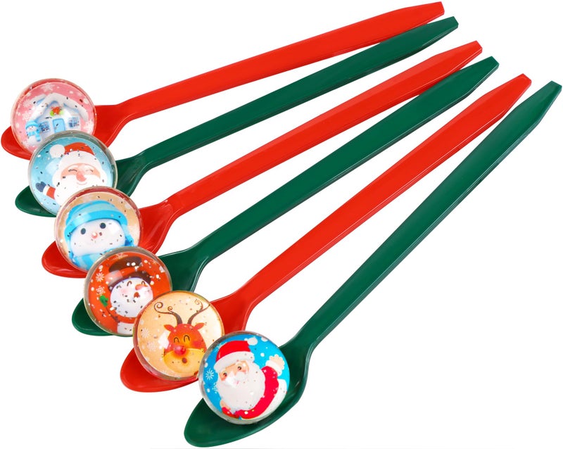 luck sea Christmas Game Bouncy Ball Spoon Relay Race Toy for Adults Indoor Outdoor Decorations Xmas/Holiday/Winter Party Supplies Favors - Image 1